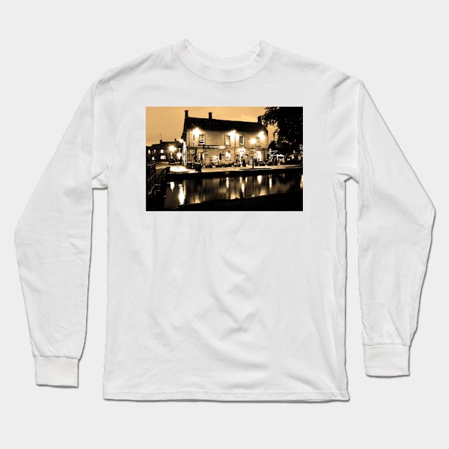 Kingsbridge Inn Bourton on the Water Cotswolds Long Sleeve T-Shirt by AndyEvansPhotos